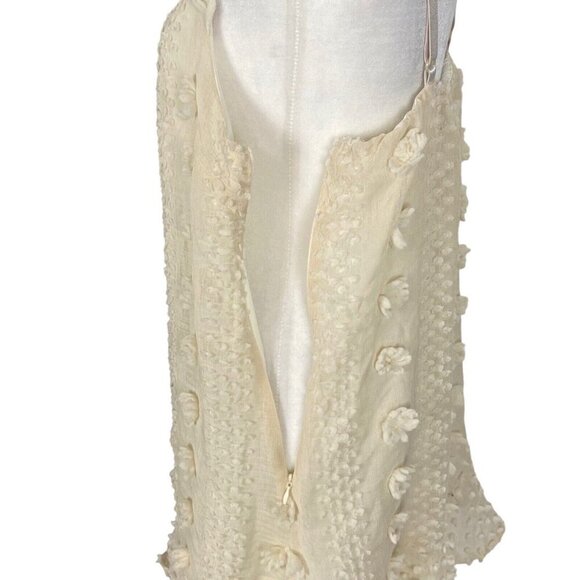 &MERCI Women Dress Size S Ivory Swiss Dot Pom Pom Maternity Sleeveless hg-30 - Picture 7 of 16